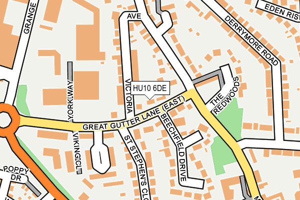 HU10 6DE map - OS OpenMap – Local (Ordnance Survey)