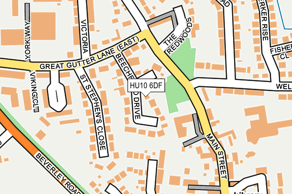 HU10 6DF map - OS OpenMap – Local (Ordnance Survey)