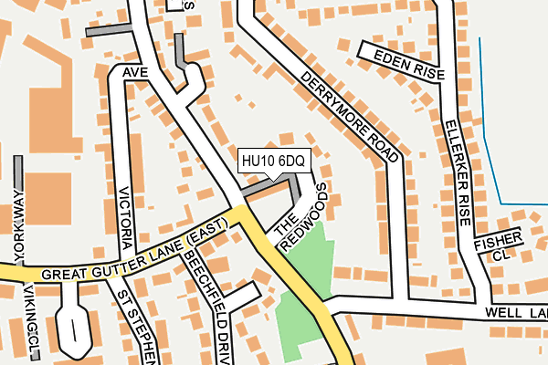 HU10 6DQ map - OS OpenMap – Local (Ordnance Survey)
