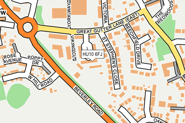 HU10 6FJ map - OS OpenMap – Local (Ordnance Survey)