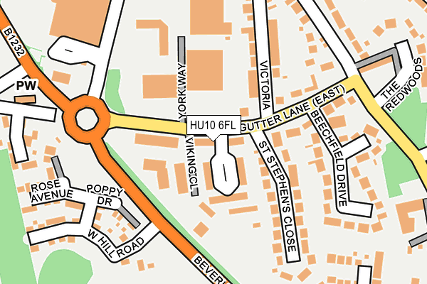 HU10 6FL map - OS OpenMap – Local (Ordnance Survey)