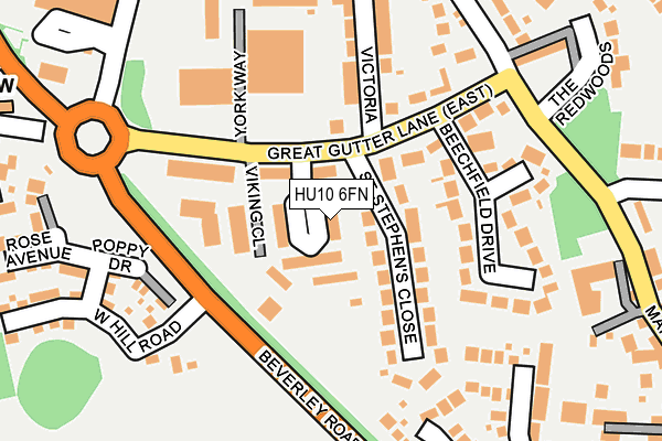 HU10 6FN map - OS OpenMap – Local (Ordnance Survey)