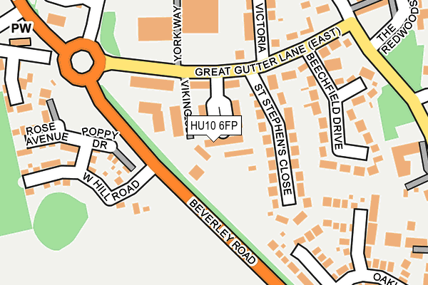HU10 6FP map - OS OpenMap – Local (Ordnance Survey)