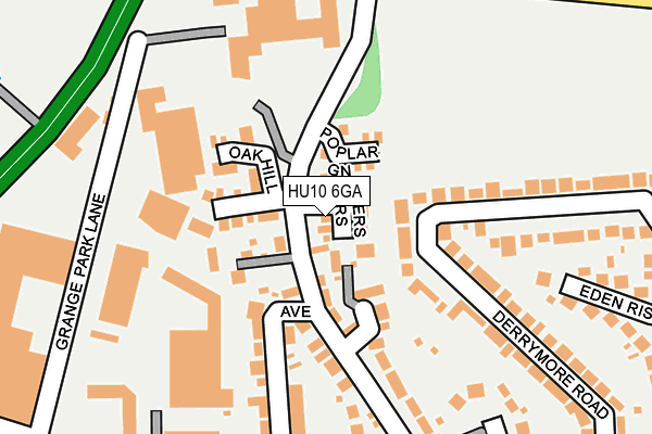 HU10 6GA map - OS OpenMap – Local (Ordnance Survey)