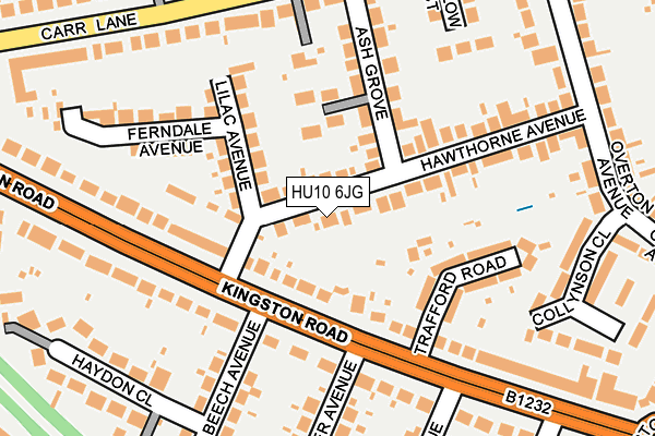 HU10 6JG map - OS OpenMap – Local (Ordnance Survey)