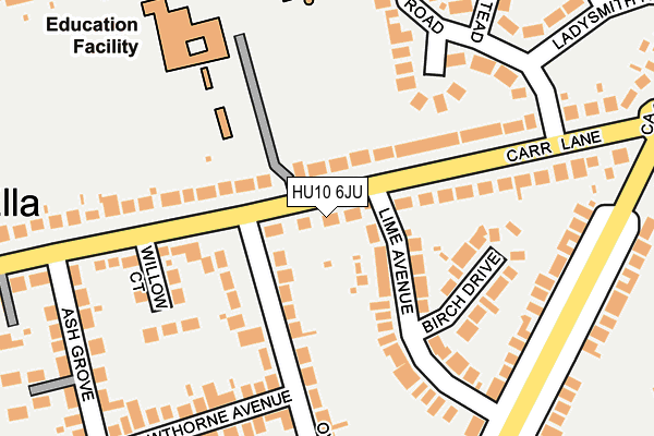 HU10 6JU map - OS OpenMap – Local (Ordnance Survey)