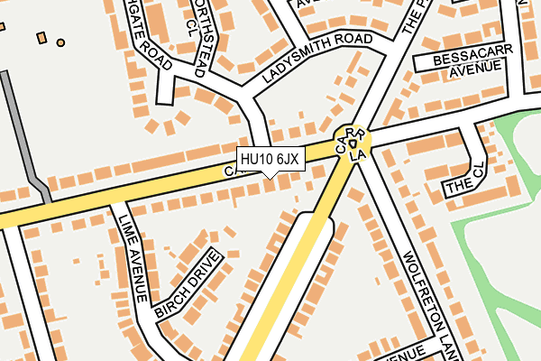 HU10 6JX map - OS OpenMap – Local (Ordnance Survey)