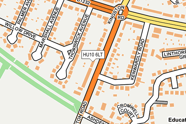HU10 6LT map - OS OpenMap – Local (Ordnance Survey)