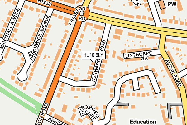 HU10 6LY map - OS OpenMap – Local (Ordnance Survey)
