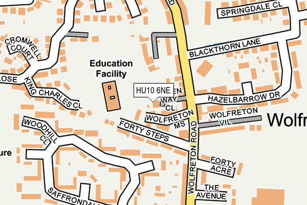 HU10 6NE map - OS OpenMap – Local (Ordnance Survey)