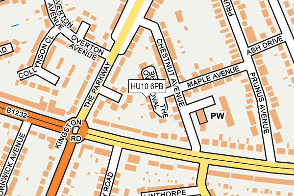 HU10 6PB map - OS OpenMap – Local (Ordnance Survey)