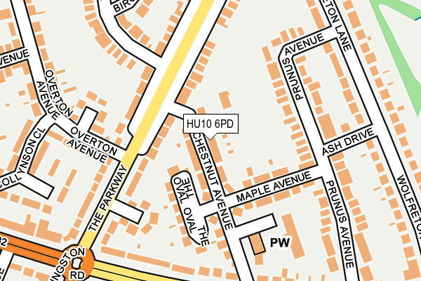 HU10 6PD map - OS OpenMap – Local (Ordnance Survey)
