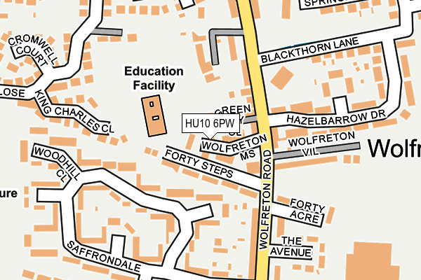 HU10 6PW map - OS OpenMap – Local (Ordnance Survey)