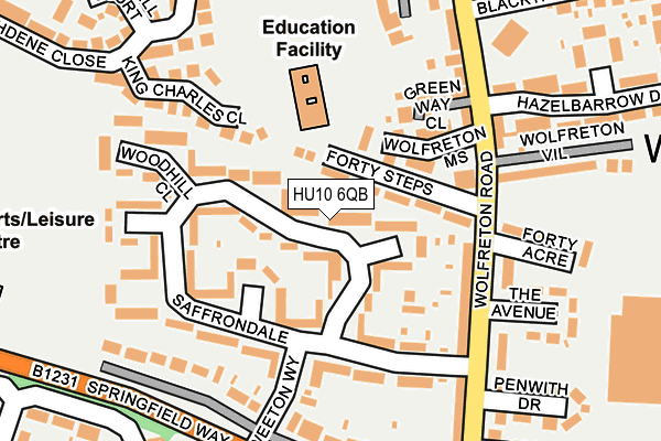 HU10 6QB map - OS OpenMap – Local (Ordnance Survey)