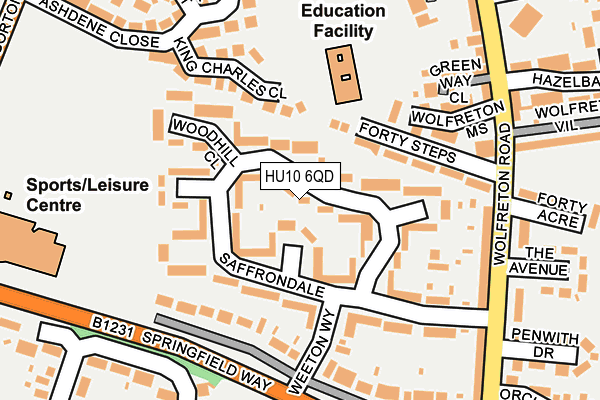 HU10 6QD map - OS OpenMap – Local (Ordnance Survey)