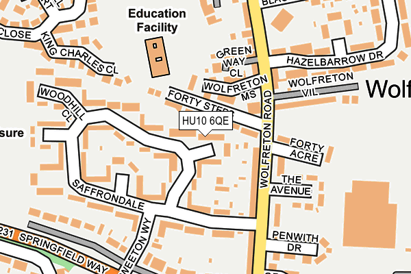 HU10 6QE map - OS OpenMap – Local (Ordnance Survey)