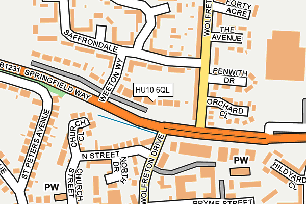 HU10 6QL map - OS OpenMap – Local (Ordnance Survey)