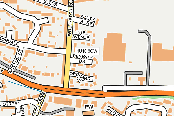 HU10 6QW map - OS OpenMap – Local (Ordnance Survey)