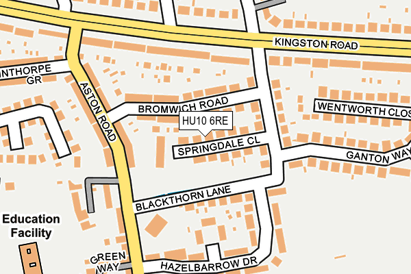 HU10 6RE map - OS OpenMap – Local (Ordnance Survey)