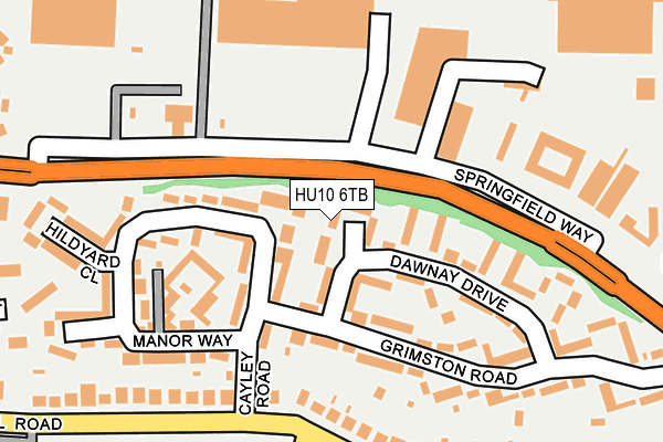 HU10 6TB map - OS OpenMap – Local (Ordnance Survey)