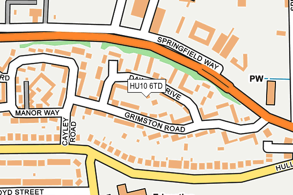 HU10 6TD map - OS OpenMap – Local (Ordnance Survey)