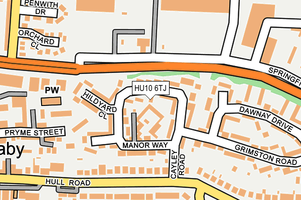 HU10 6TJ map - OS OpenMap – Local (Ordnance Survey)