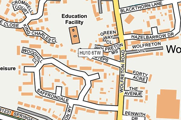 HU10 6TW map - OS OpenMap – Local (Ordnance Survey)