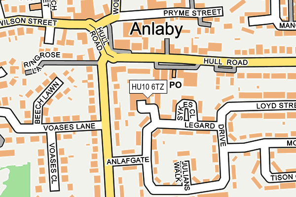 HU10 6TZ map - OS OpenMap – Local (Ordnance Survey)