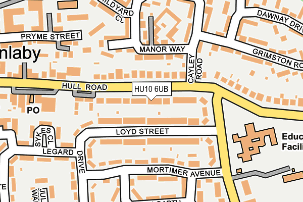 HU10 6UB map - OS OpenMap – Local (Ordnance Survey)