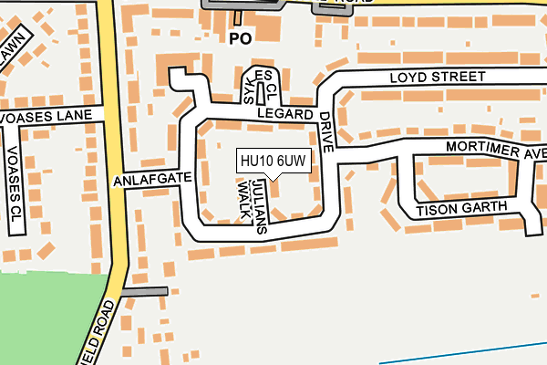 HU10 6UW map - OS OpenMap – Local (Ordnance Survey)