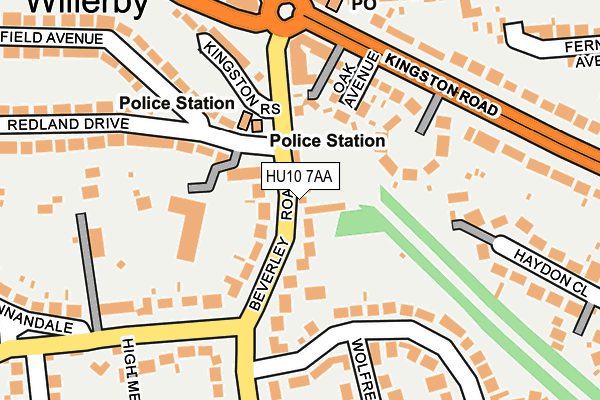 HU10 7AA map - OS OpenMap – Local (Ordnance Survey)