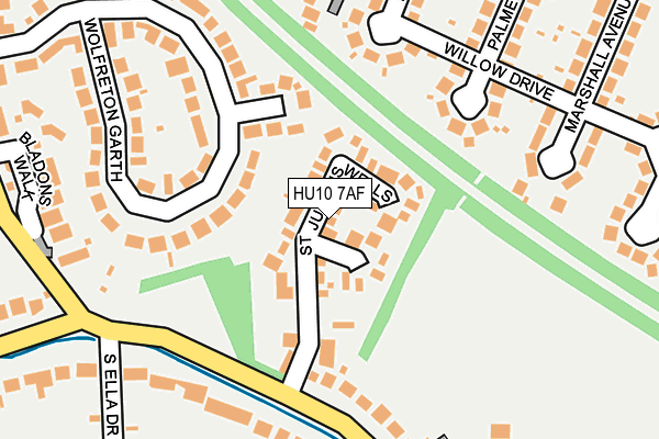 HU10 7AF map - OS OpenMap – Local (Ordnance Survey)