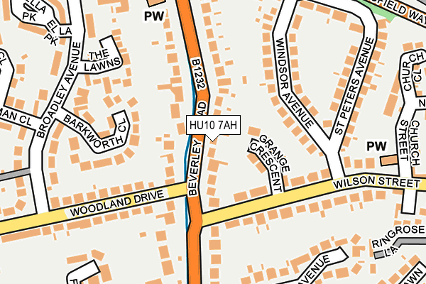 HU10 7AH map - OS OpenMap – Local (Ordnance Survey)