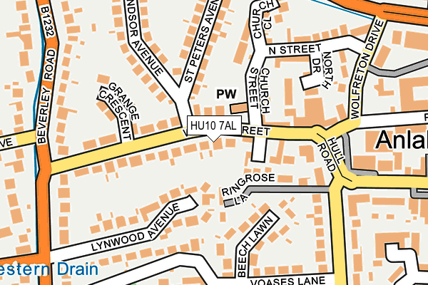 HU10 7AL map - OS OpenMap – Local (Ordnance Survey)