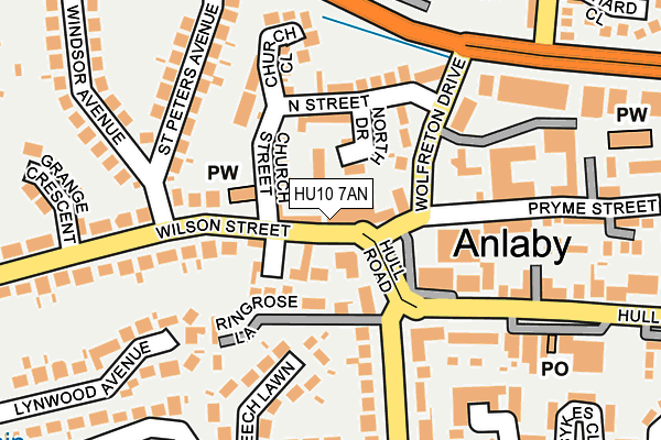 HU10 7AN map - OS OpenMap – Local (Ordnance Survey)