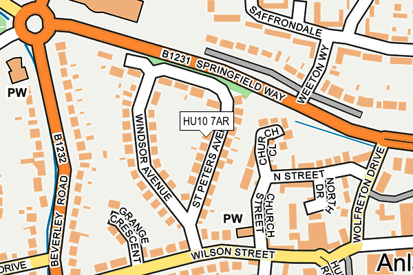 HU10 7AR map - OS OpenMap – Local (Ordnance Survey)