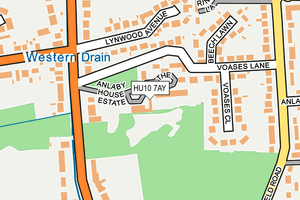 HU10 7AY map - OS OpenMap – Local (Ordnance Survey)
