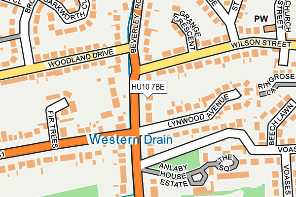HU10 7BE map - OS OpenMap – Local (Ordnance Survey)