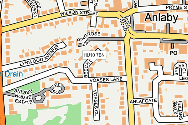 HU10 7BN map - OS OpenMap – Local (Ordnance Survey)