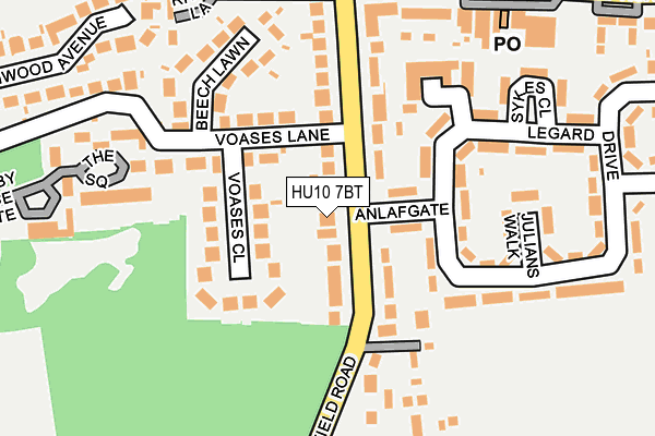 HU10 7BT map - OS OpenMap – Local (Ordnance Survey)