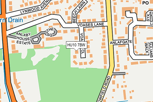 HU10 7BW map - OS OpenMap – Local (Ordnance Survey)