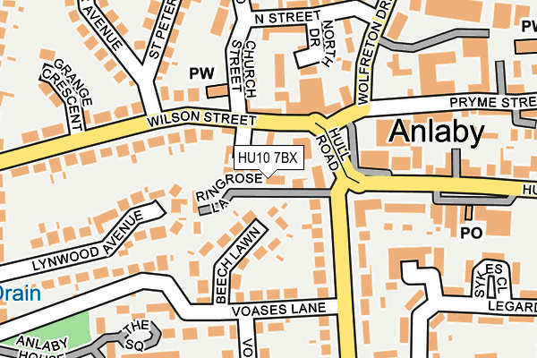 HU10 7BX map - OS OpenMap – Local (Ordnance Survey)