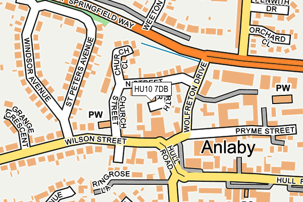 HU10 7DB map - OS OpenMap – Local (Ordnance Survey)