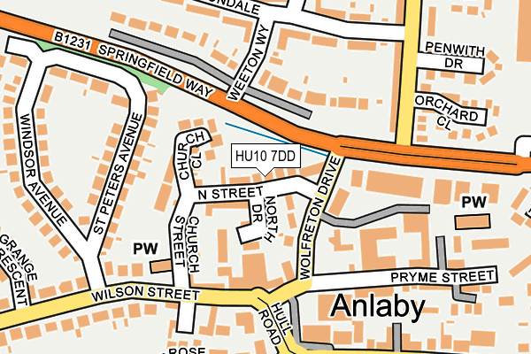 HU10 7DD map - OS OpenMap – Local (Ordnance Survey)