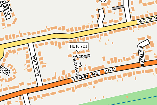 HU10 7DJ map - OS OpenMap – Local (Ordnance Survey)