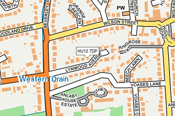 HU10 7DP map - OS OpenMap – Local (Ordnance Survey)