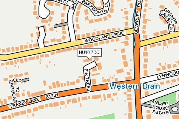 HU10 7DQ map - OS OpenMap – Local (Ordnance Survey)