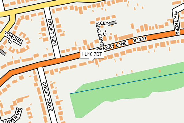 HU10 7DT map - OS OpenMap – Local (Ordnance Survey)