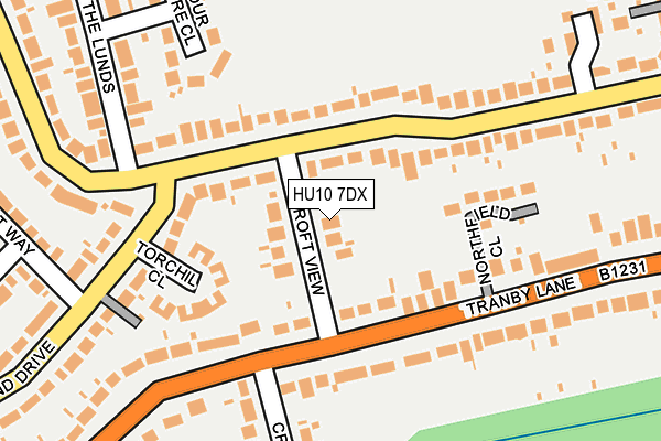 HU10 7DX map - OS OpenMap – Local (Ordnance Survey)