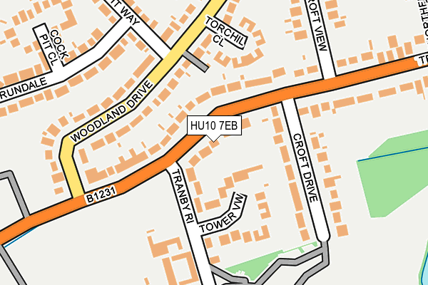 HU10 7EB map - OS OpenMap – Local (Ordnance Survey)